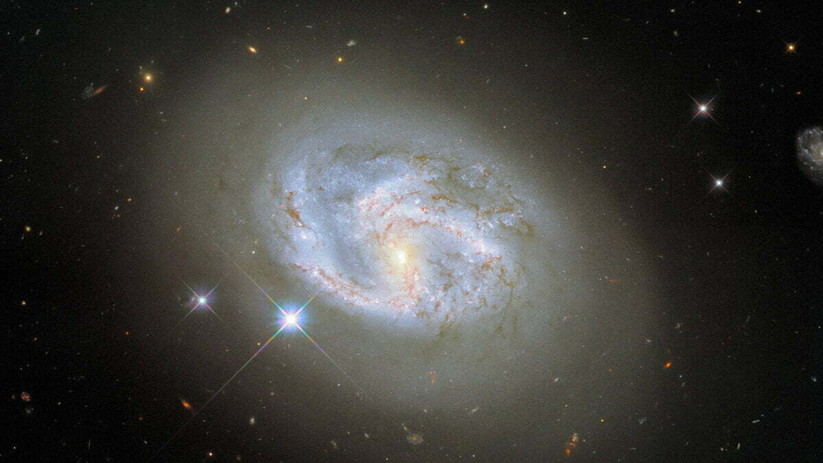 Hubble sees a spiral in good company
